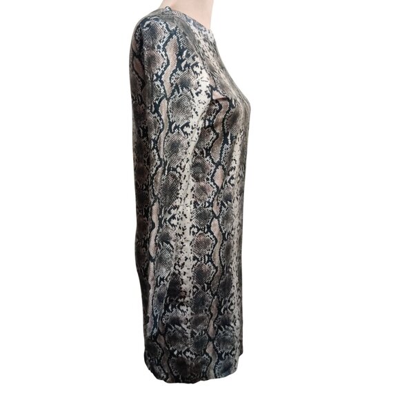 Vero Moda S Snakeskin Print Long Sleeve Bodycon Sweater Dress Medium Weight Knit - Picture 4 of 9